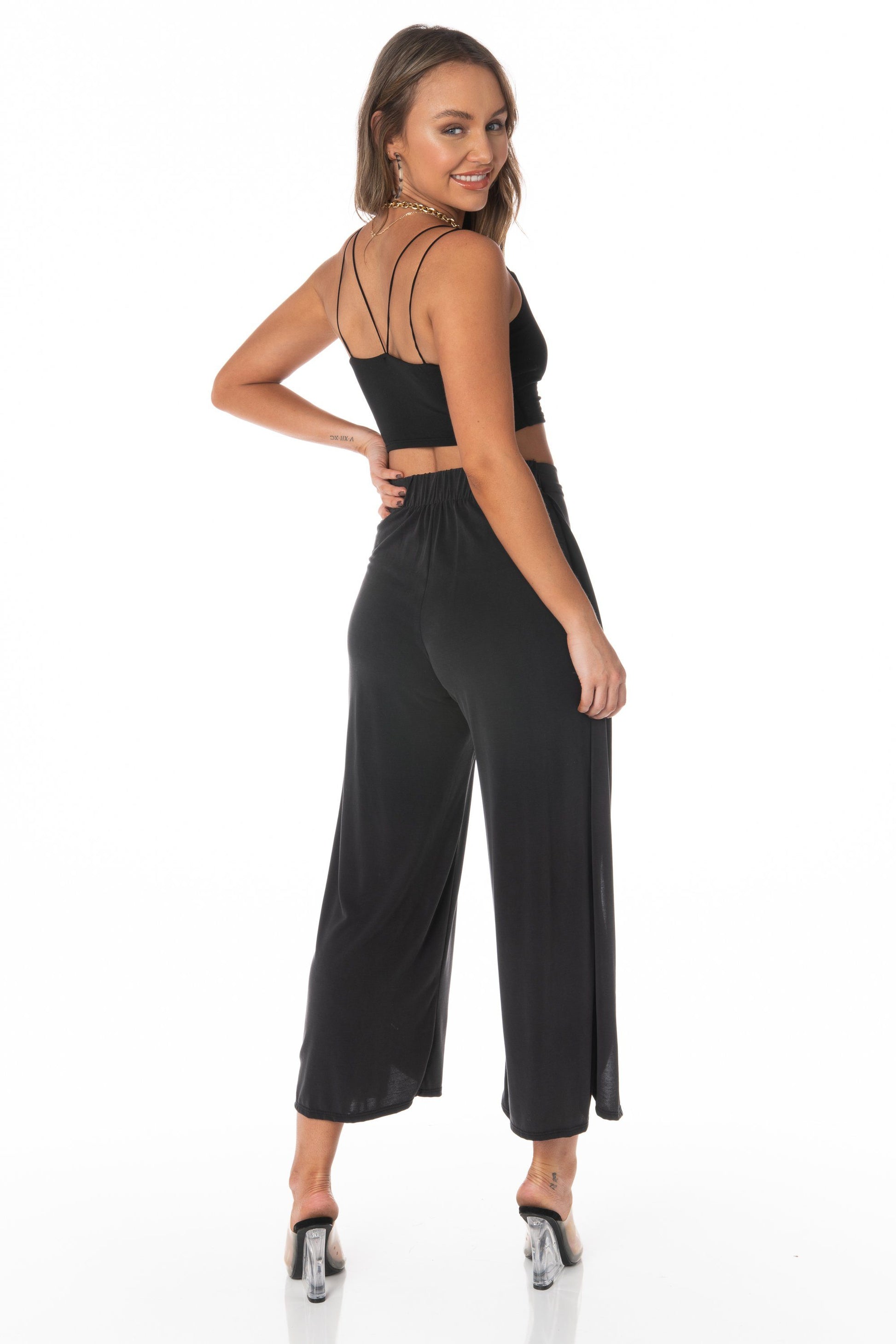 Lido Isle Charcoal Petal Pants Bottoms HYPEACH BOUTIQUE 