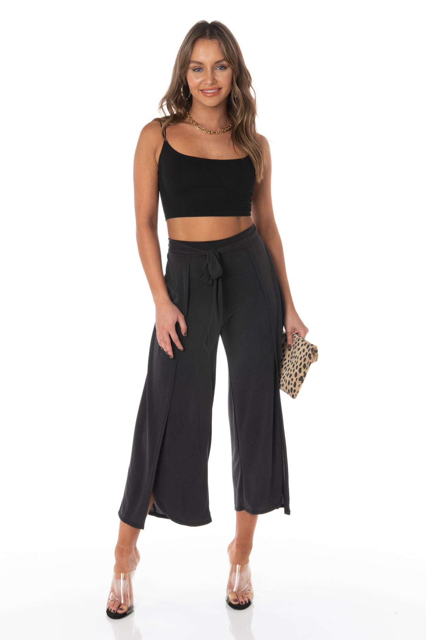 Lido Isle Charcoal Petal Pants Bottoms HYPEACH BOUTIQUE 