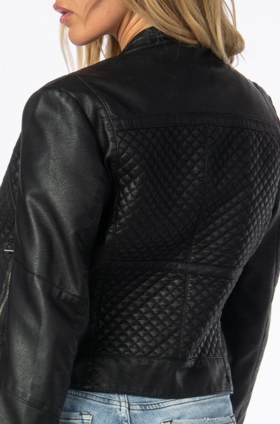 London Vegan Black Racer Jacket Outerwear HYPEACH BOUTIQUE 