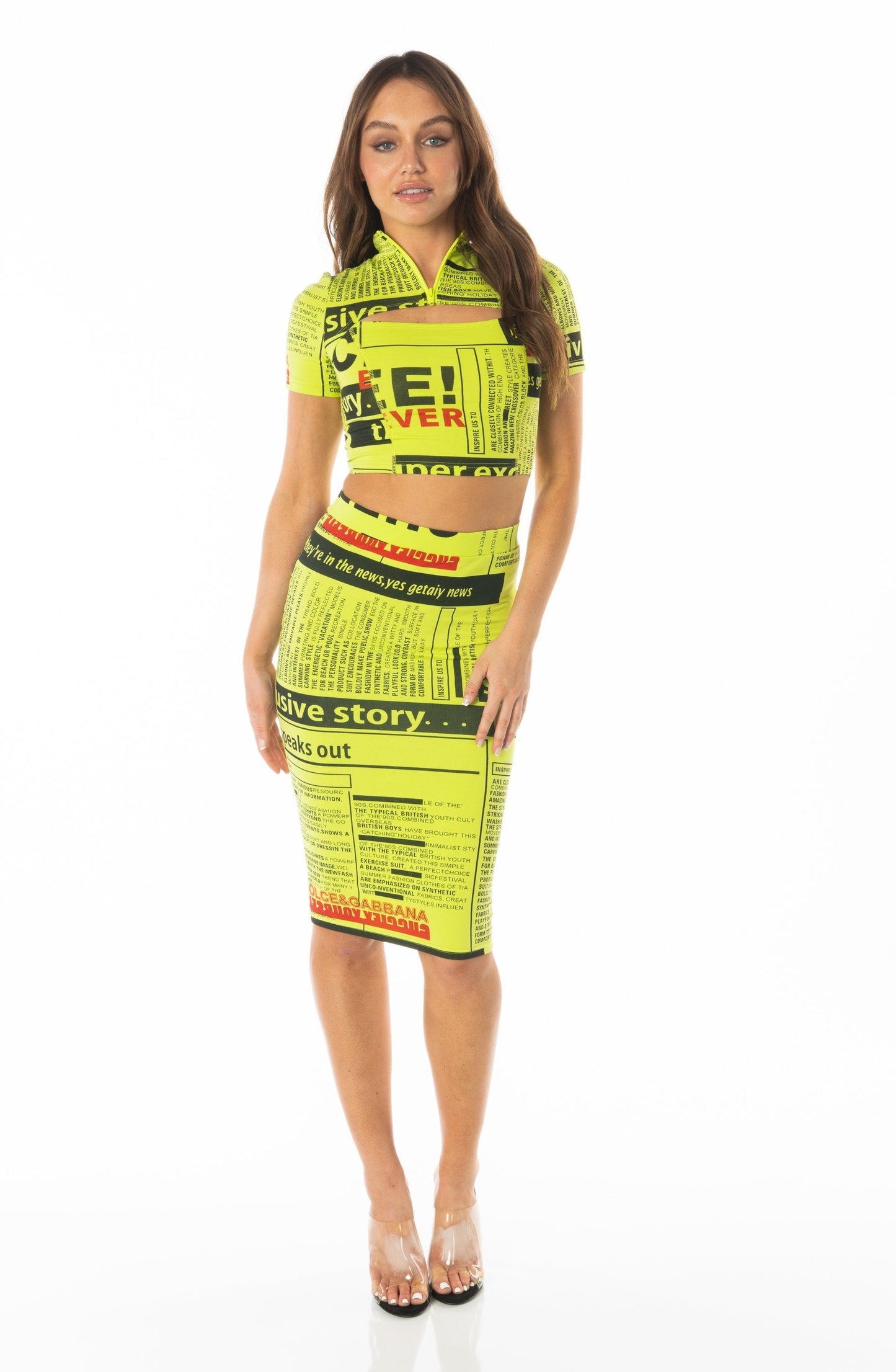 Manhattan Neon Bodycon Skirt Sets HYPEACH BOUTIQUE 