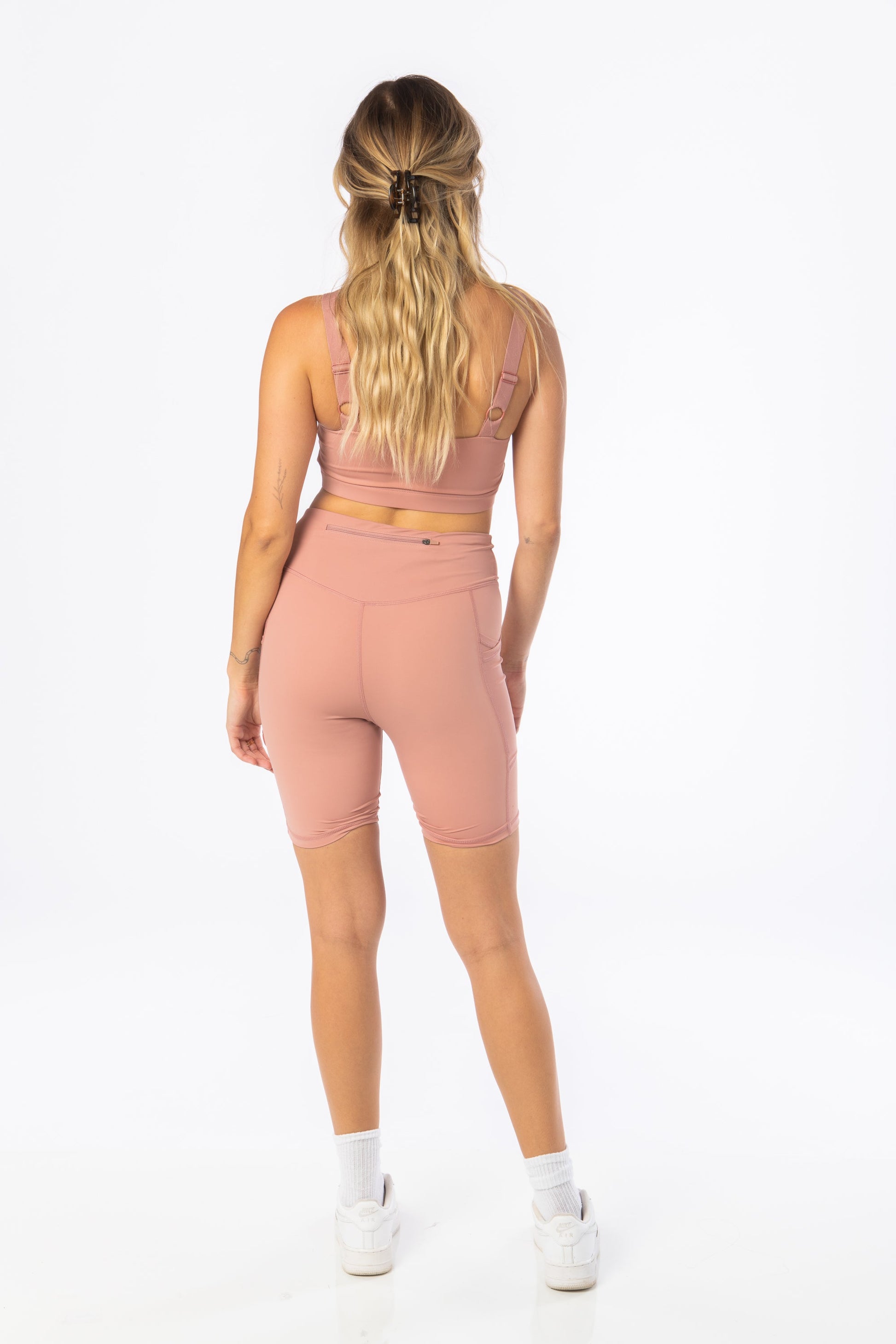 Mauve High Waist Biker Shorts - Hypeach Active Activewear HYPEACH BOUTIQUE 