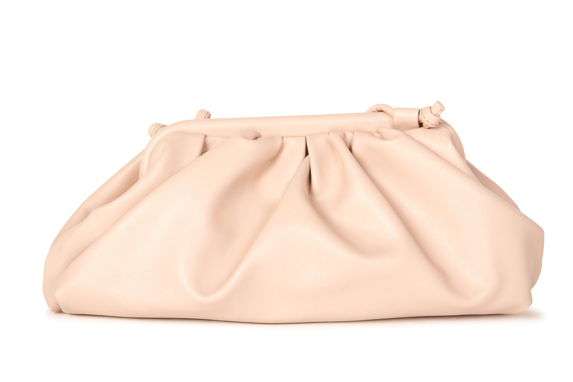 Melie Bianco Nude Vegan Leather Gathered Pouch Accessories HYPEACH 