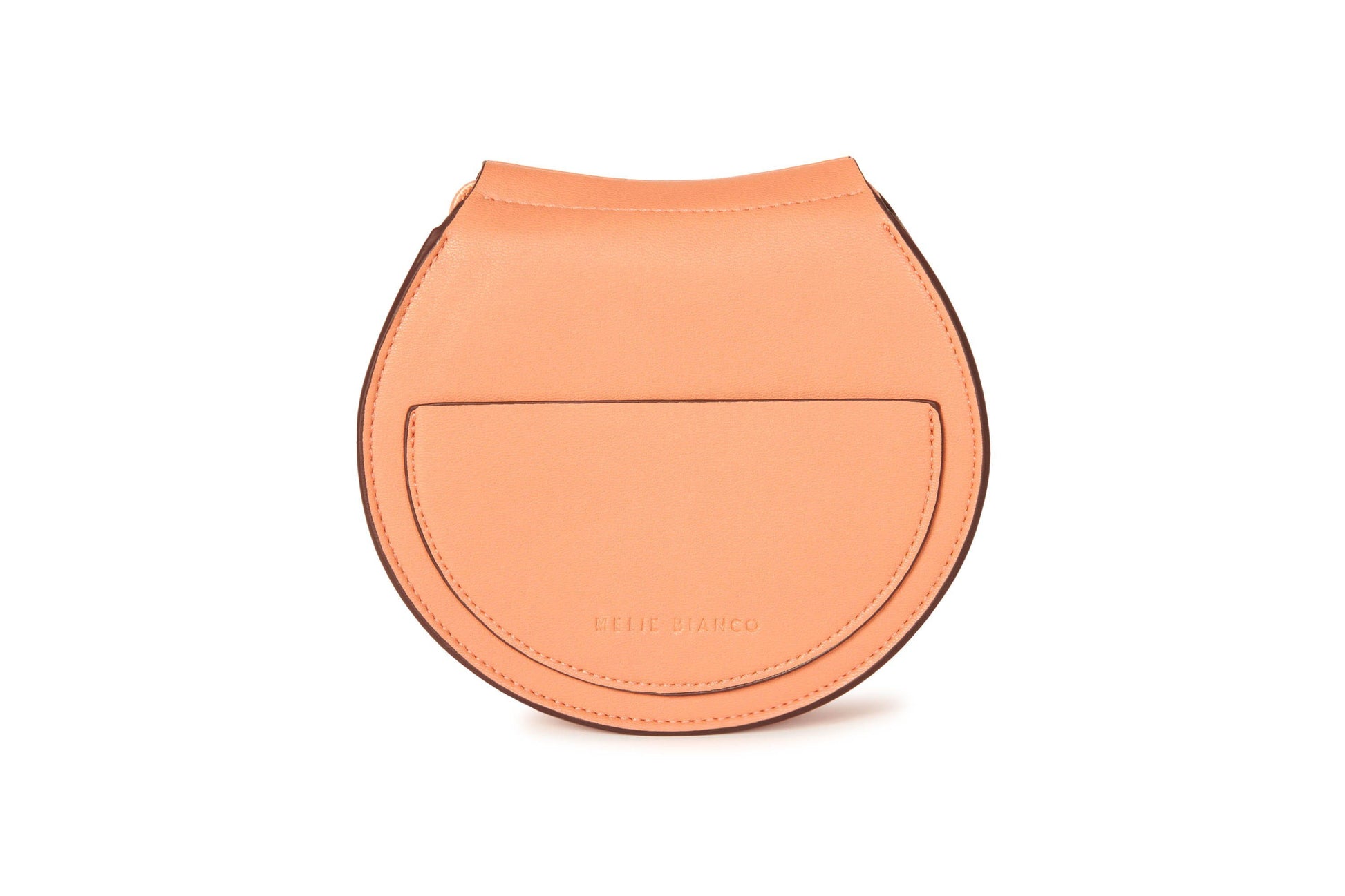 Melie Bianco Peach Vegan Leather Saddle Crossbody Accessories HYPEACH BOUTIQUE 