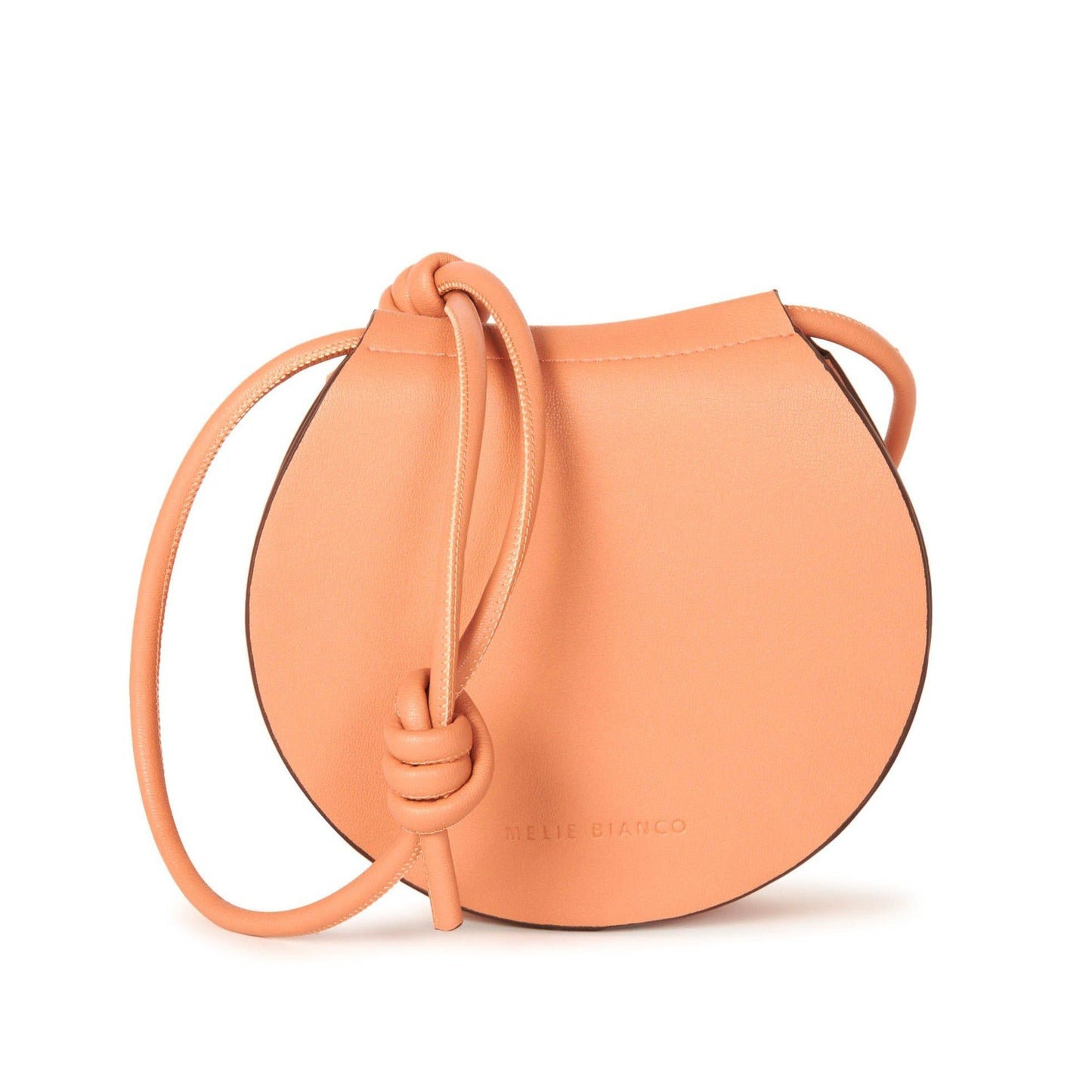 Melie Bianco Peach Vegan Leather Saddle Crossbody Accessories HYPEACH BOUTIQUE 