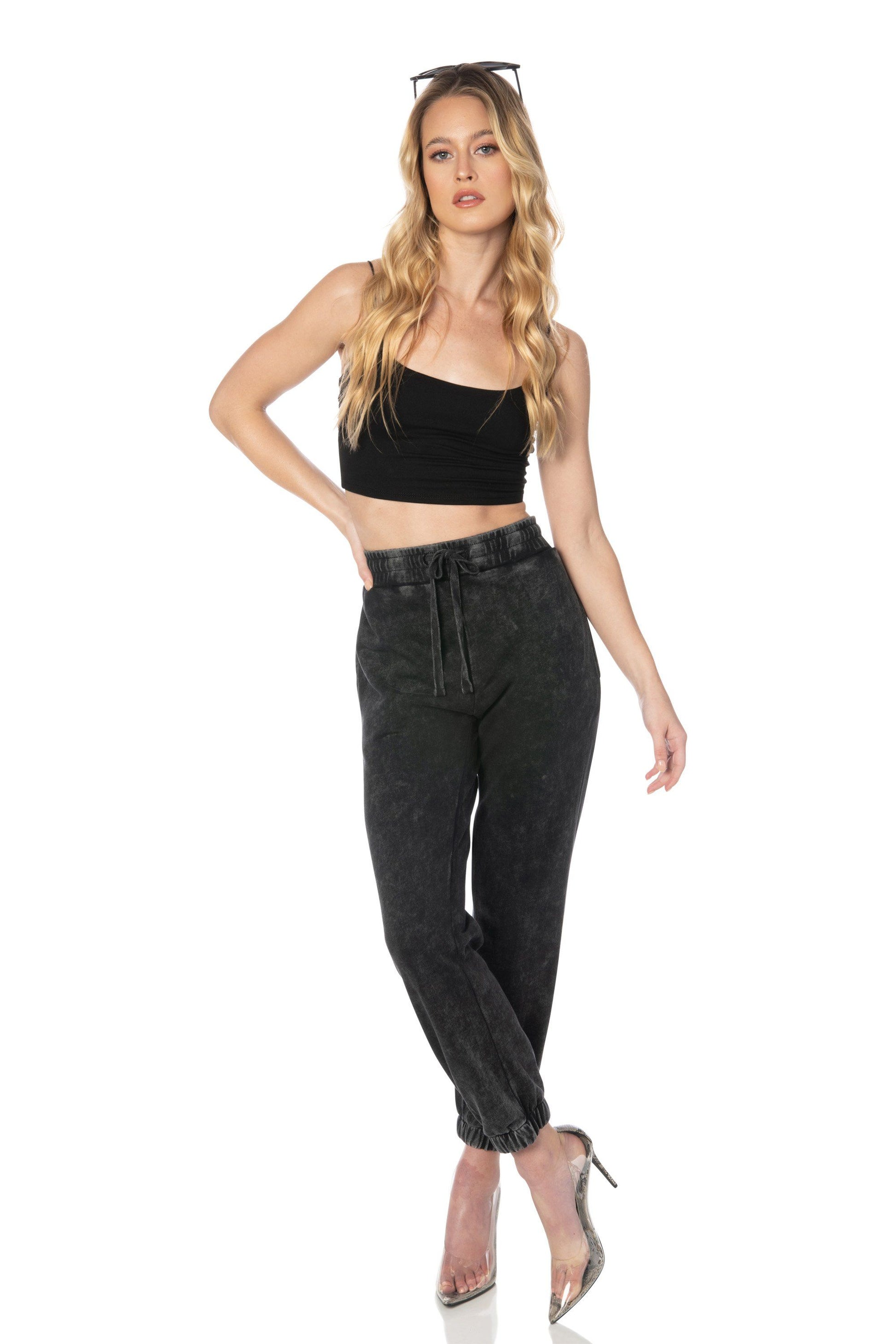 Mineral Washed Black Relaxed Fit Joggers - Hypeach Lounge Bottoms HYPEACH 