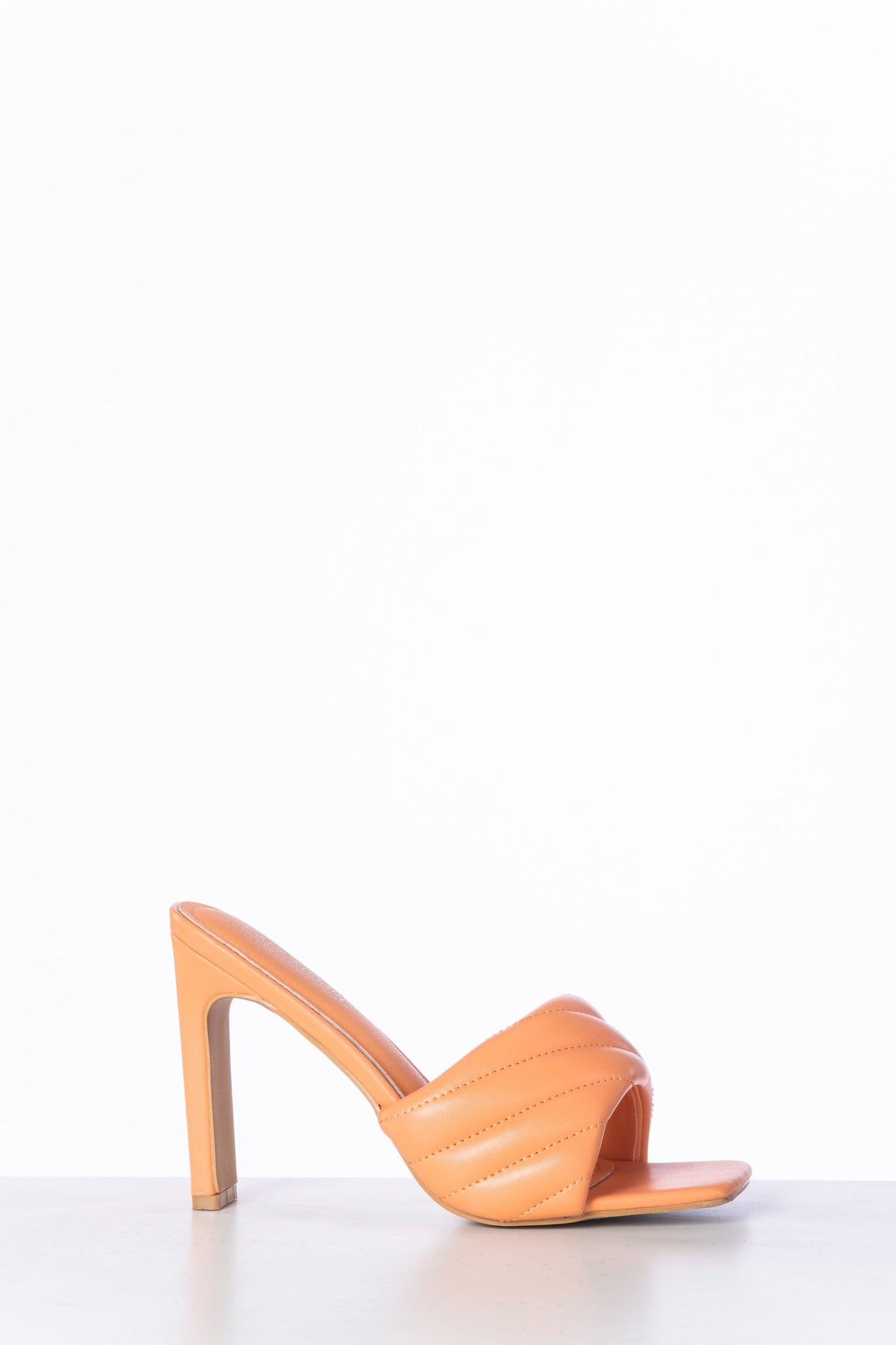 Orange Square Toe Heels Shoes HYPEACH BOUTIQUE 