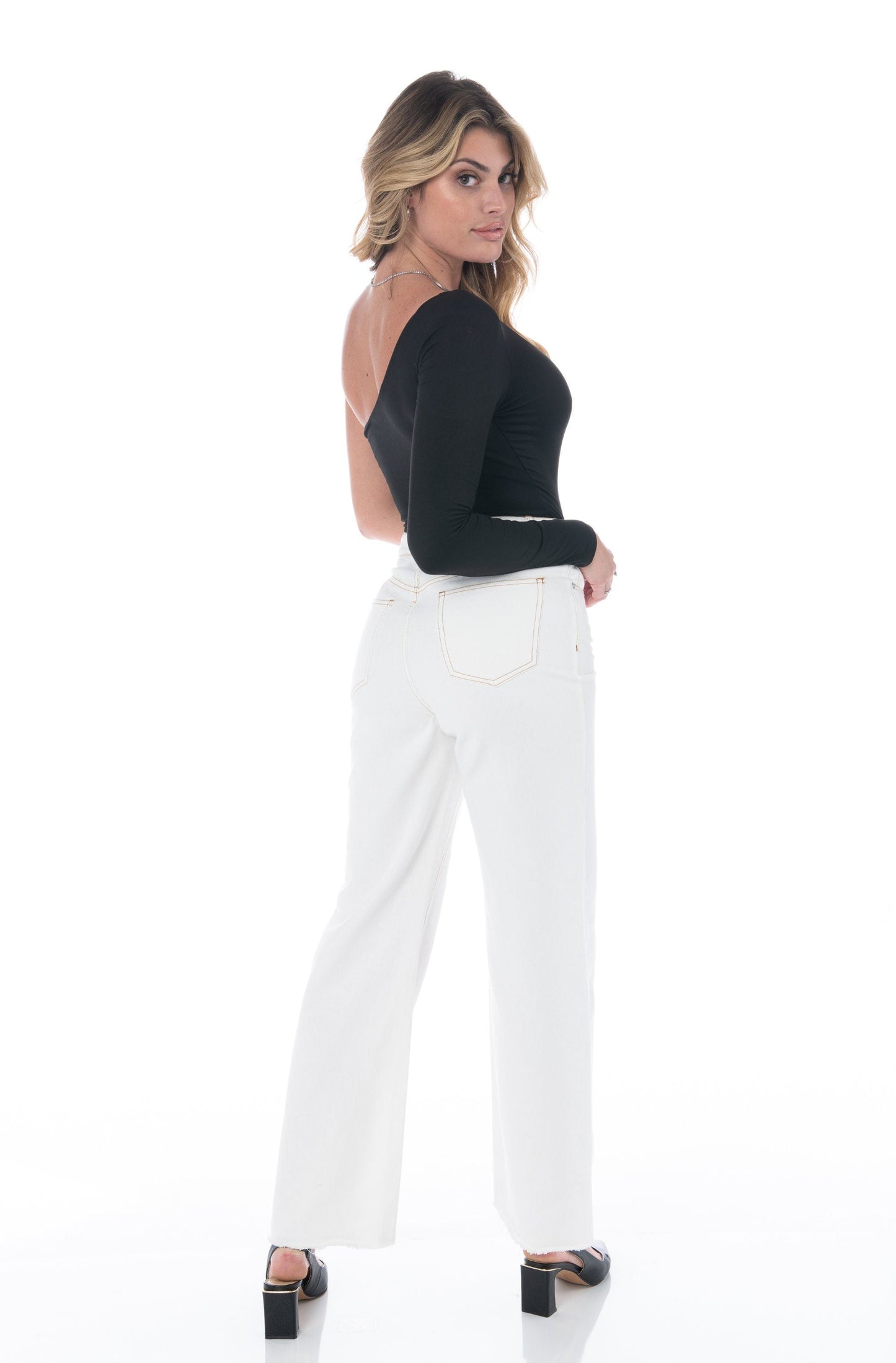 Papaya Relaxed Fit High Rise Off White Jeans Denim HYPEACH BOUTIQUE 