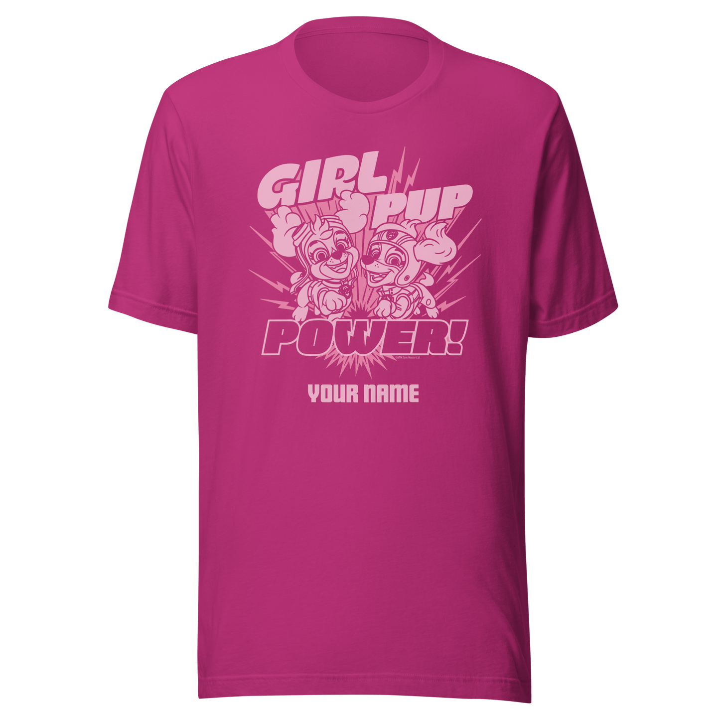 PAW Patrol Girl Pup Power Personalized Adult Short Sleeve T-Shirt