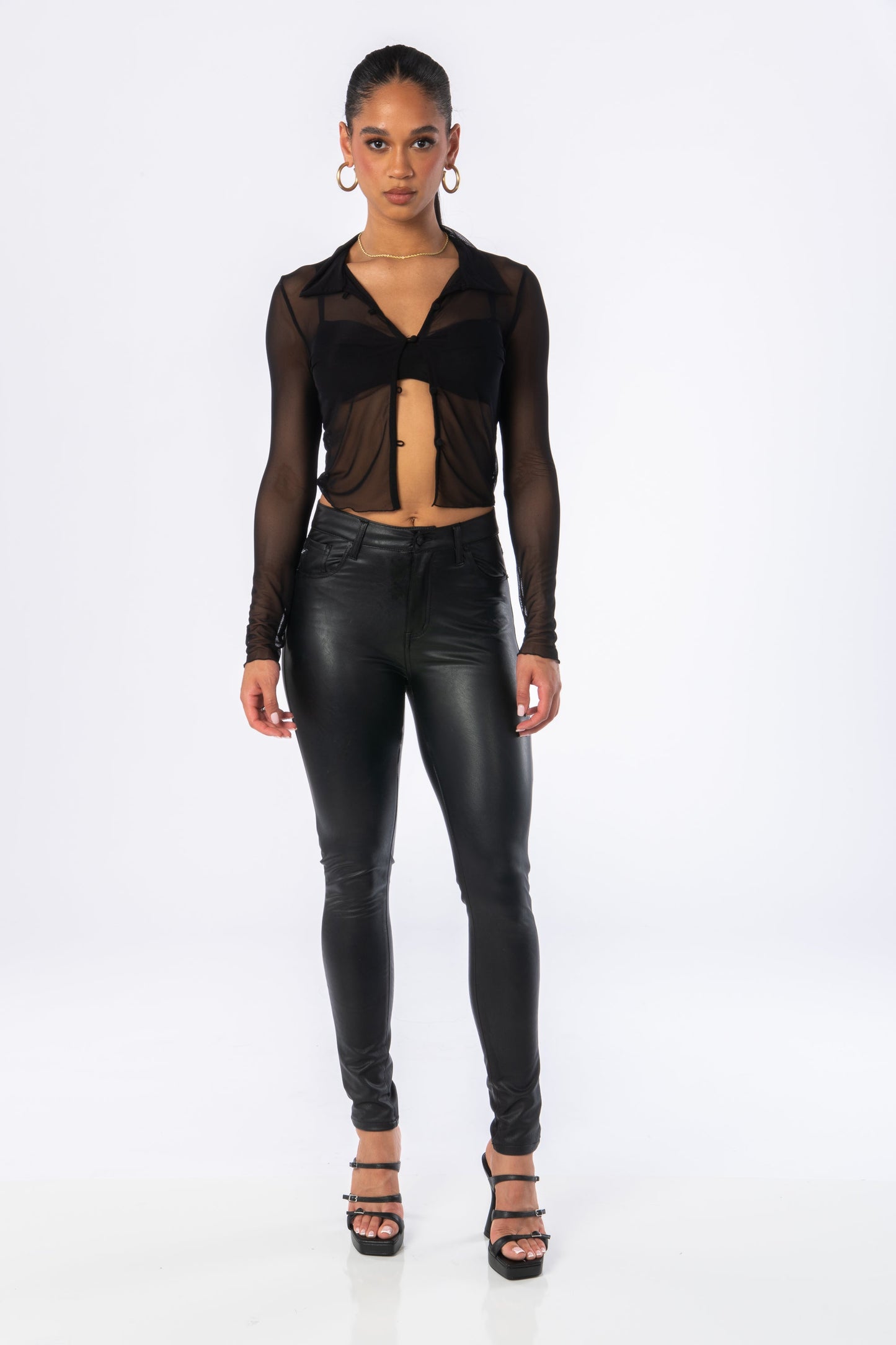 Renegade Sheer Blouse Black Tops HYPEACH BOUTIQUE 