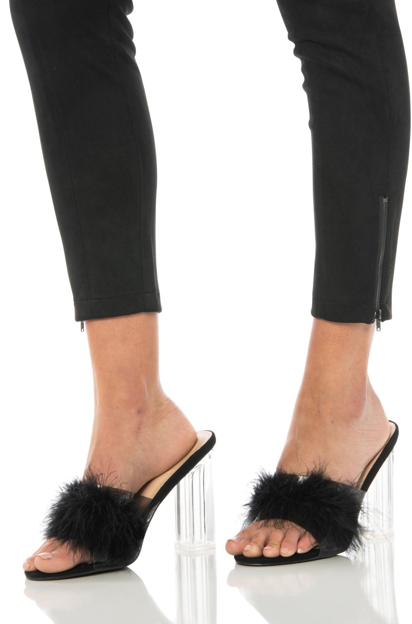 Sexy Black Feather Heels Shoes HYPEACH 