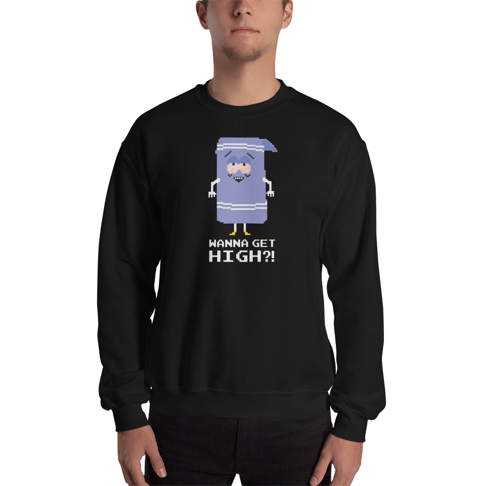 South Park Towelie Wanna Get High Fleece Crewneck Sweatshirt