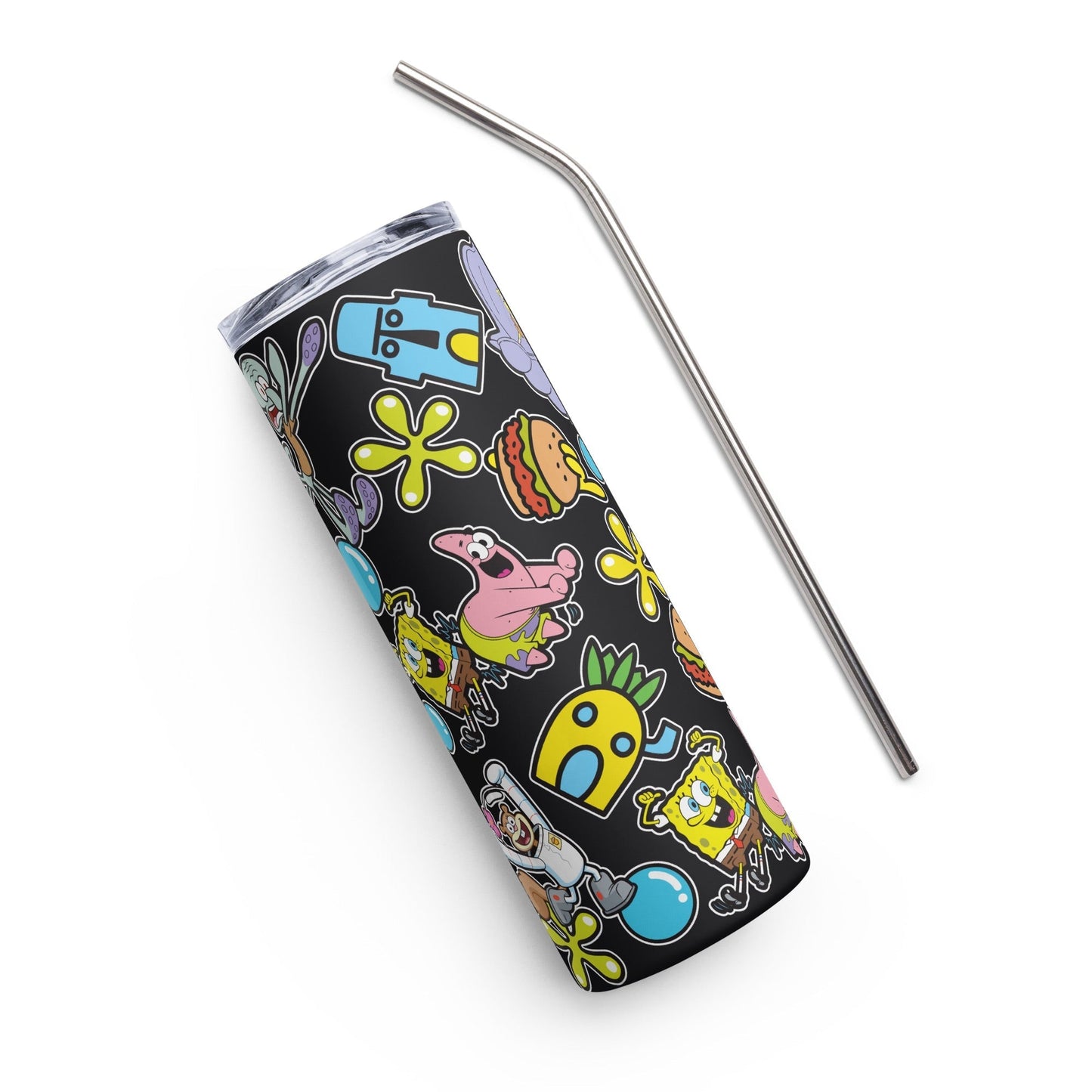 SpongeBob Squarepants Characters Stainless Steel Tumbler with Straw