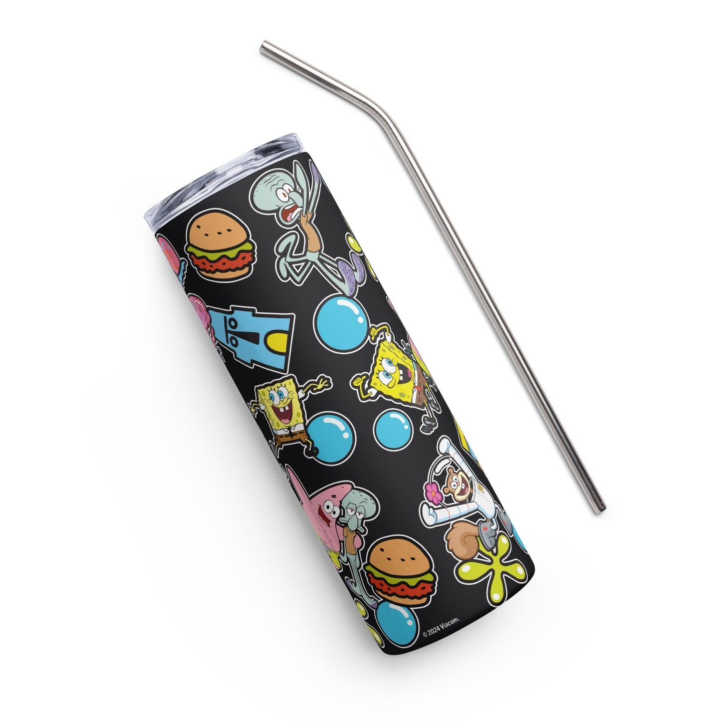 SpongeBob Squarepants Characters Stainless Steel Tumbler with Straw