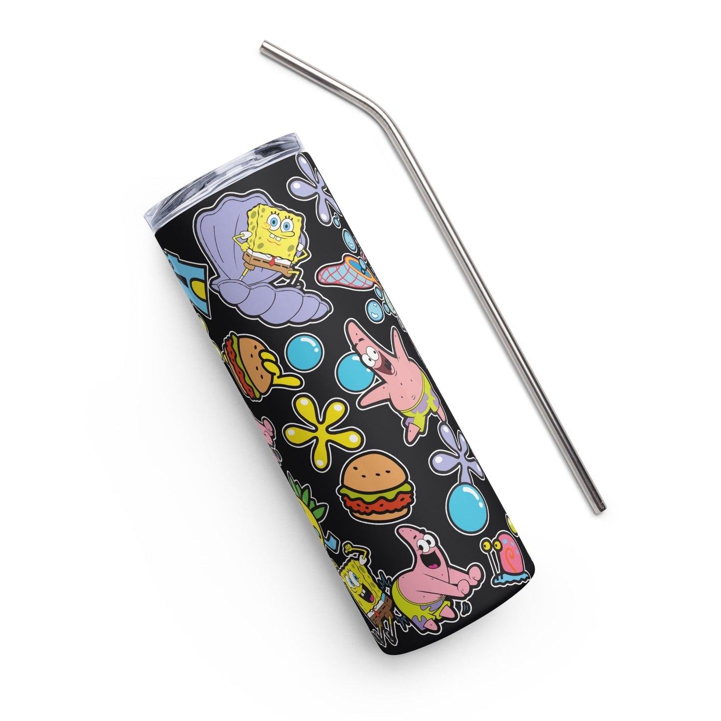 SpongeBob Squarepants Characters Stainless Steel Tumbler with Straw