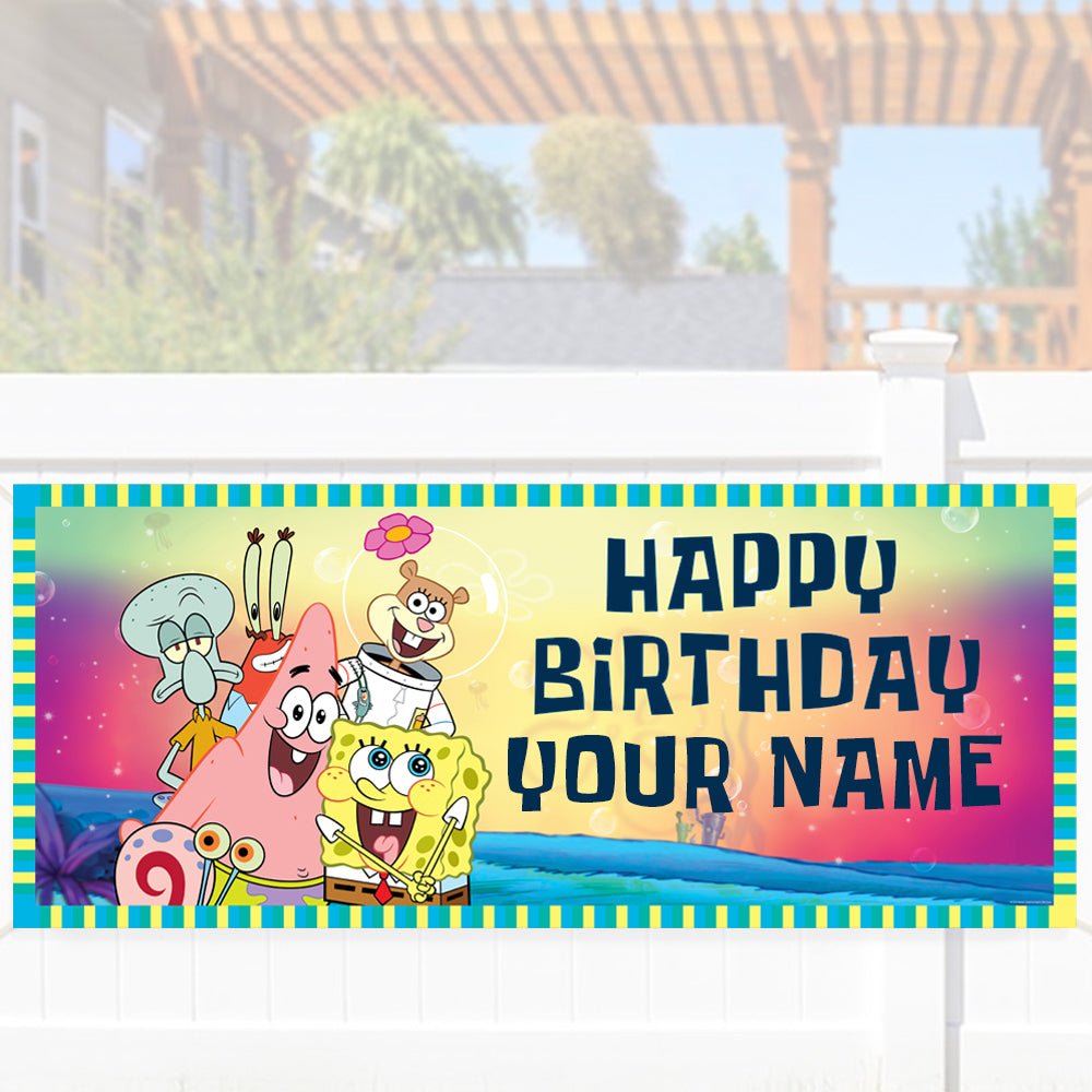 Spongebob Squarepants Group Shot Personalized Banner