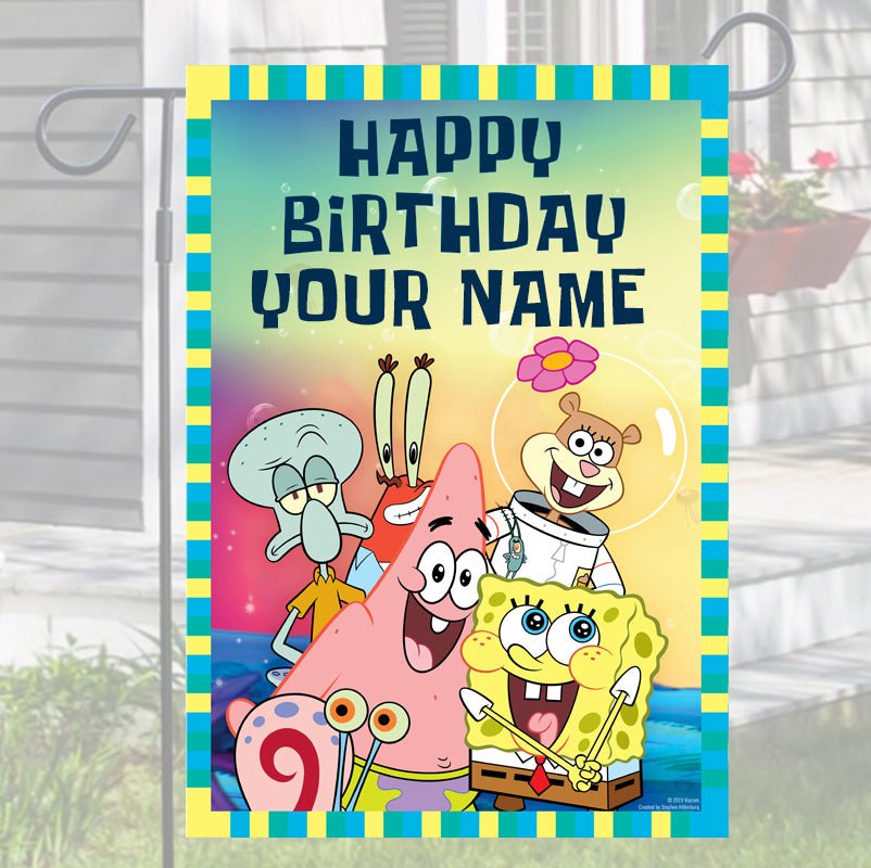 Spongebob Squarepants Group Shot Personalized Flag