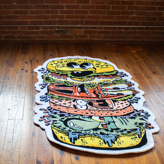 SpongeBob SquarePants x Noreen Seabrook Handmade Krabby Patty Custom Rug