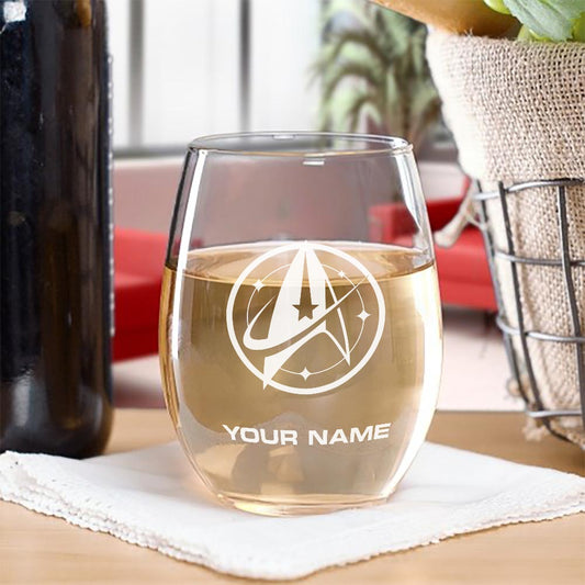 Star Trek: Discovery Starfleet Command Personalized Stemless Wine Glass