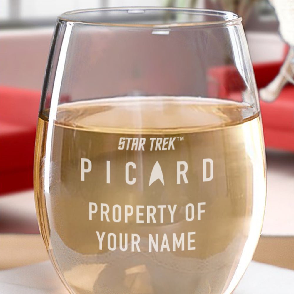 Star Trek: Picard Property Of Personalized Stemless Wine Glass