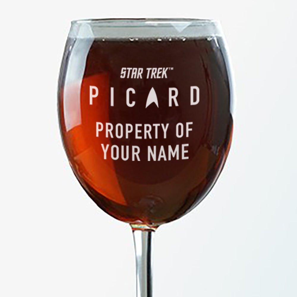 Star Trek: Picard Property Of Personalized Wine Glass