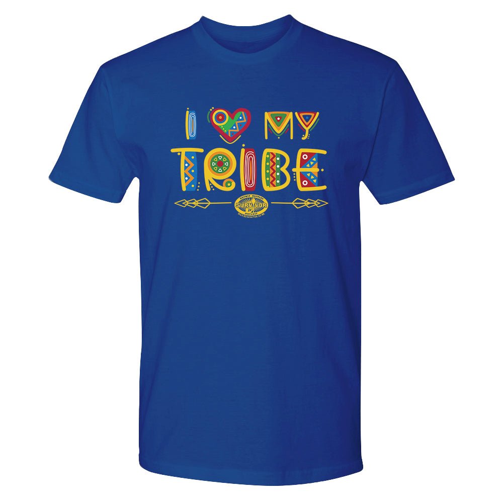 Survivor I Love My Tribe Mashup Personalized Adult Short Sleeve T-Shirt