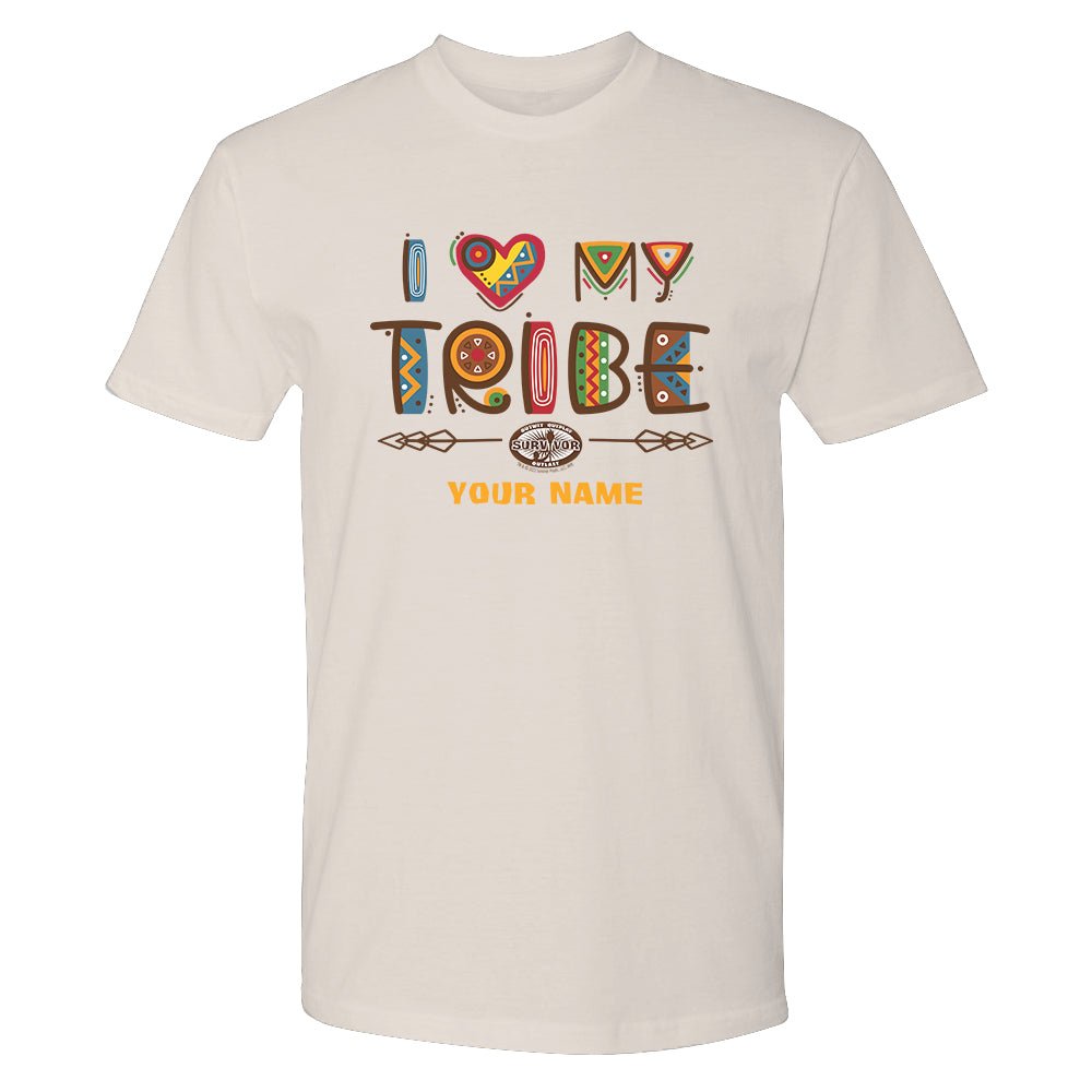 Survivor I Love My Tribe Mashup Personalized Adult Short Sleeve T-Shirt