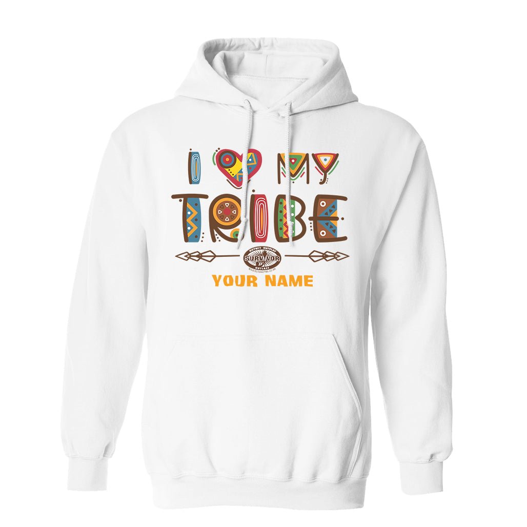 Survivor I Love My Tribe Mashup Personalized Fleece Hooded Sweatshirt