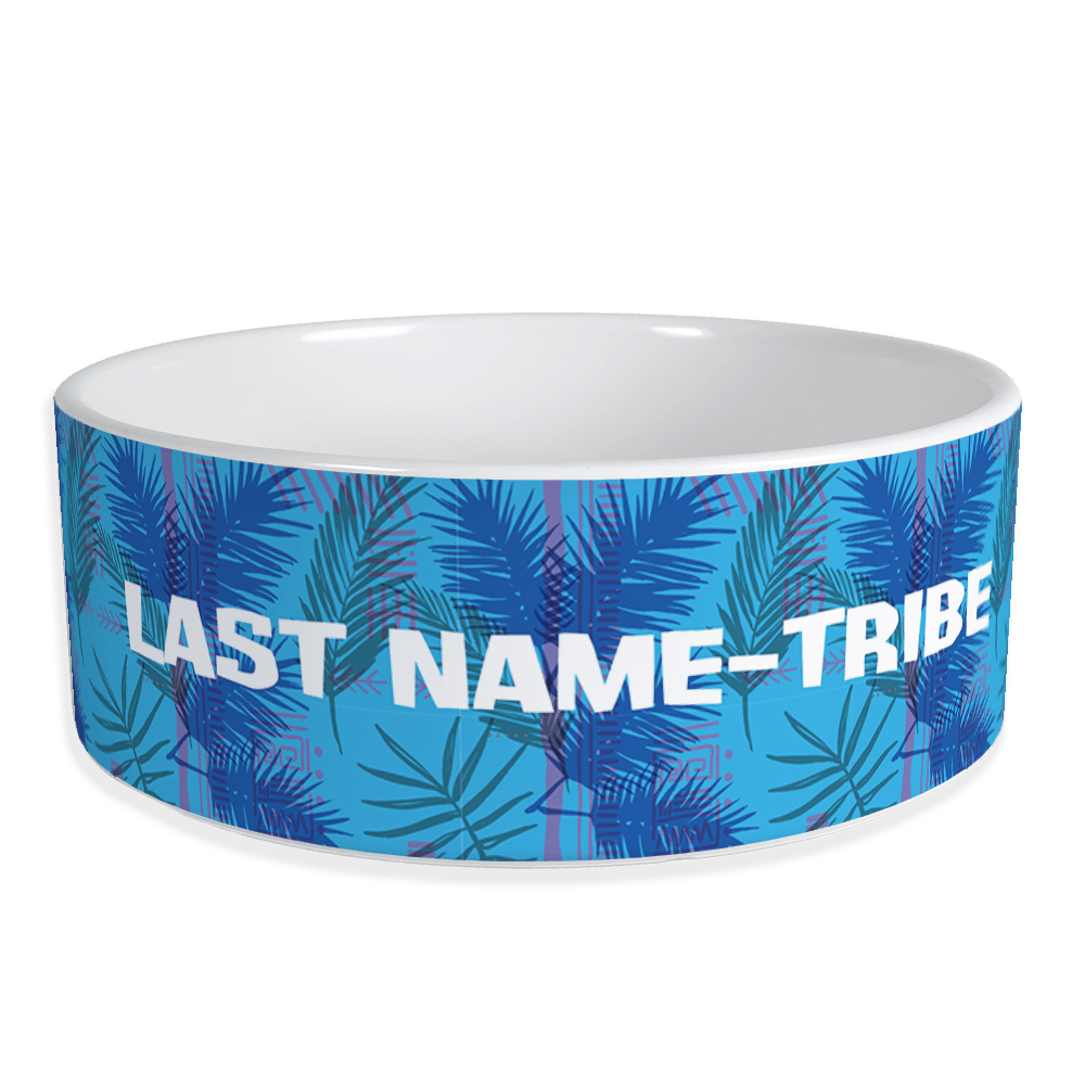 Survivor Jungle Print Logo Personalized Pet Bowl