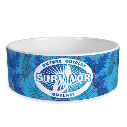 Survivor Jungle Print Logo Personalized Pet Bowl