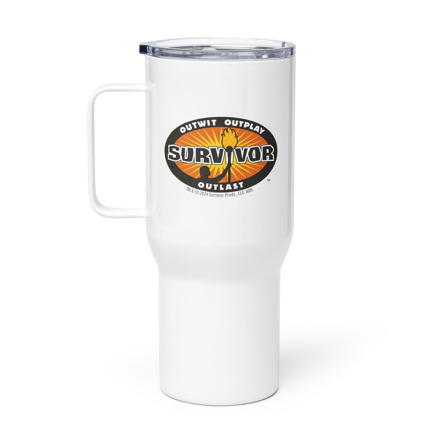 Survivor Outwit, Outplay, Outlast Logo Travel Mug With Handle