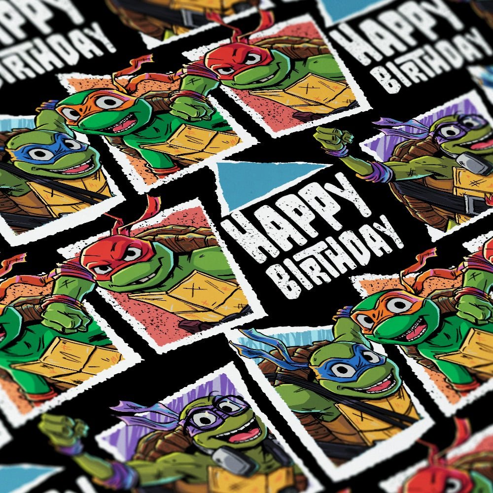 Teenage Mutant Ninja Turtles: Mutant Mayhem Happy Birthday Pattern Wrapping Paper