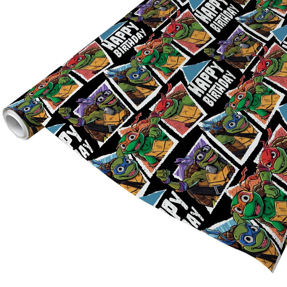 Teenage Mutant Ninja Turtles: Mutant Mayhem Happy Birthday Pattern Wrapping Paper