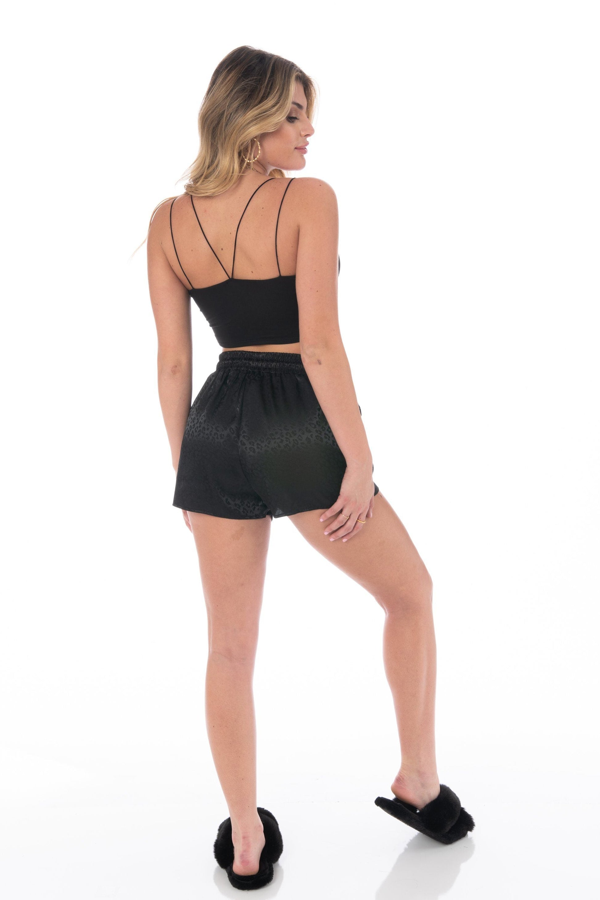 Temptress Satin Shorts Black Bottoms HYPEACH 