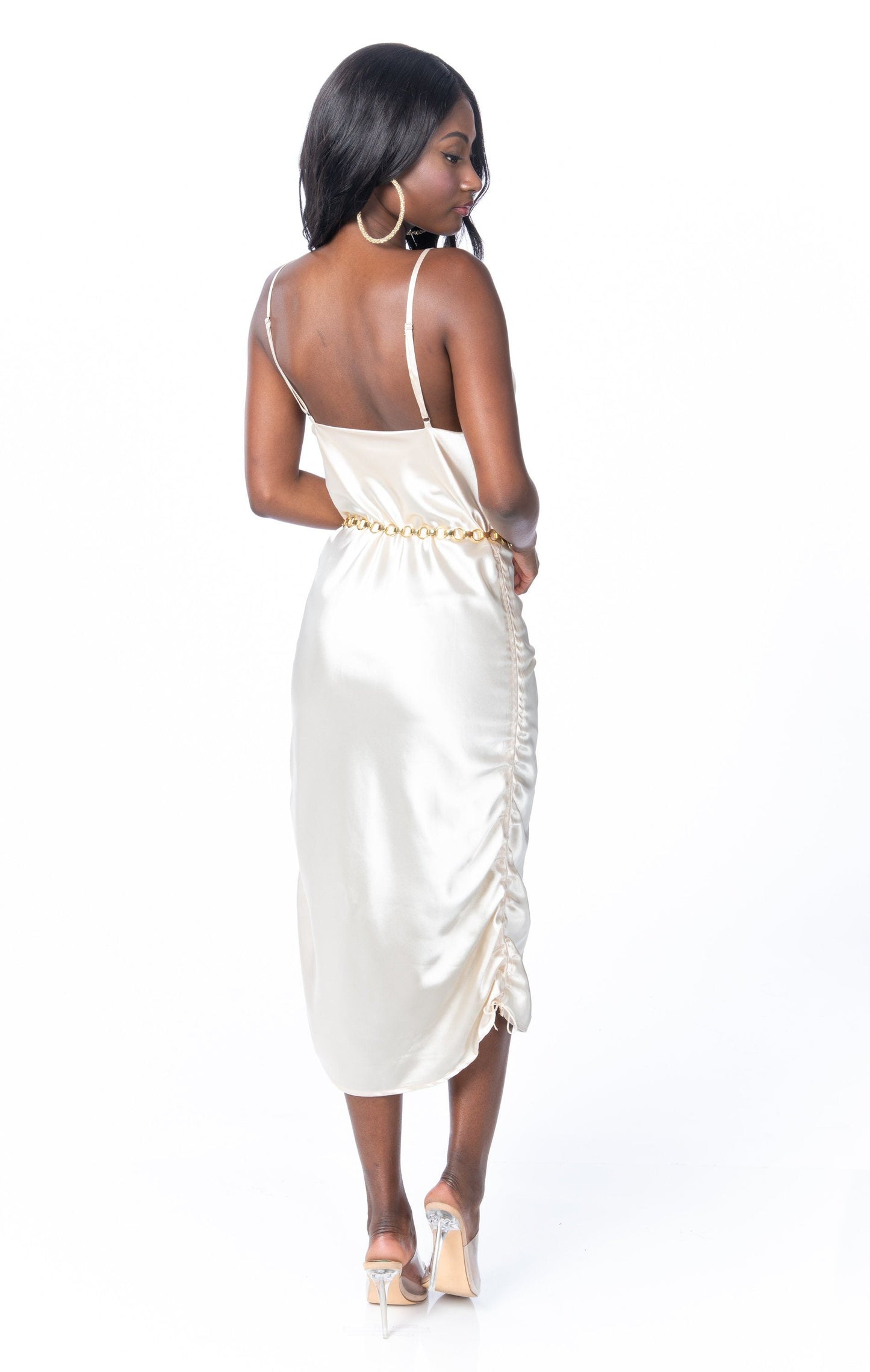 Timeless Satin Slip Dress Champagne Dresses HYPEACH BOUTIQUE 