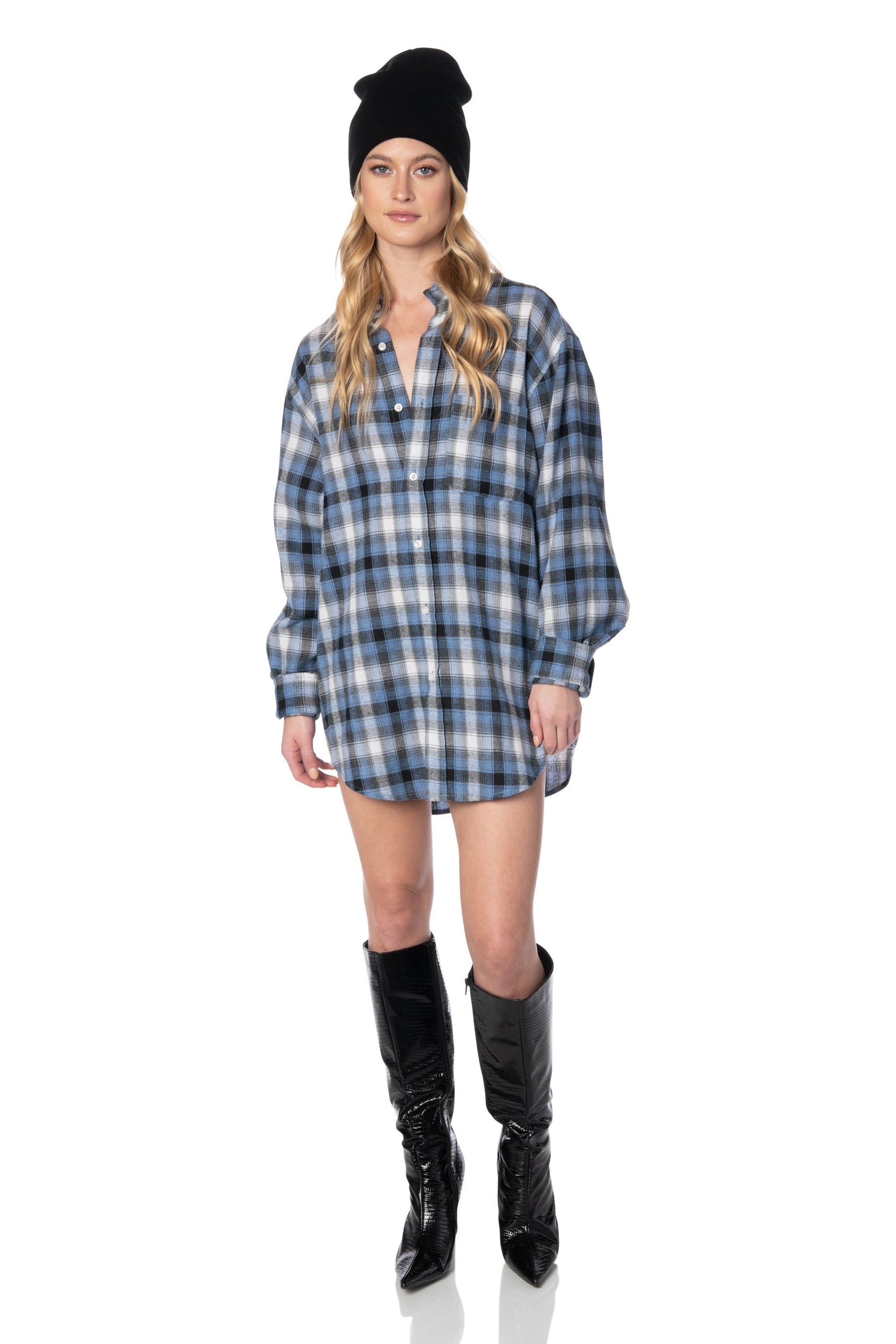 Topanga Oversized Flannel Tops HYPEACH 