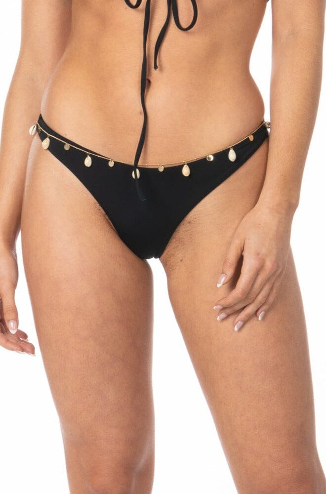 Tropez Bikini Bottoms Black Swimwear HYPEACH BOUTIQUE 