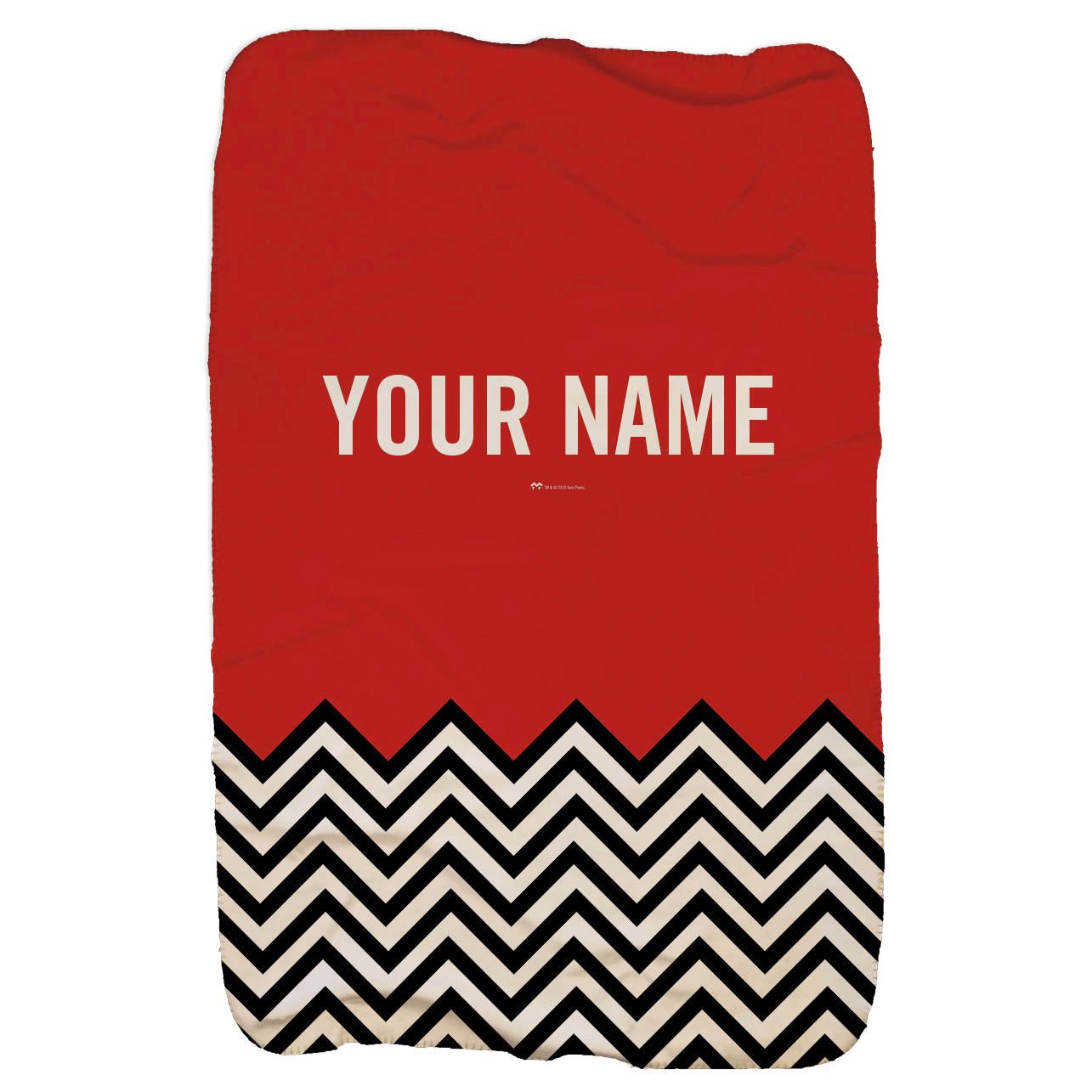 Twin Peaks Red Room Chevron Personalized Sherpa Blanket - 37" x 57"