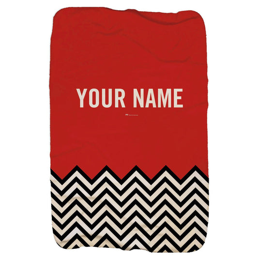 Twin Peaks Red Room Chevron Personalized Sherpa Blanket - 37" x 57"