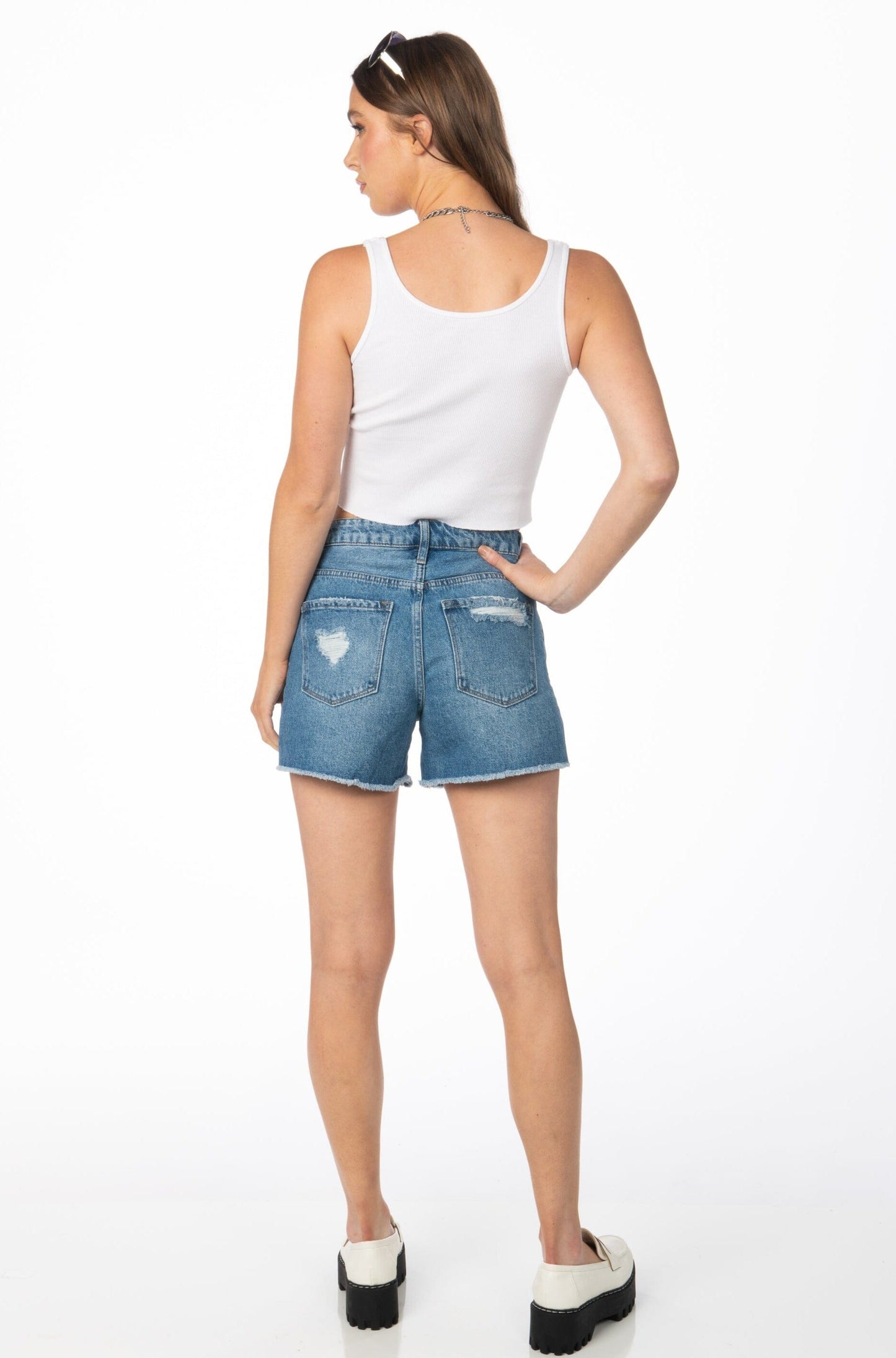 Vervet 90s High Rise Denim Shorts Denim HYPEACH 