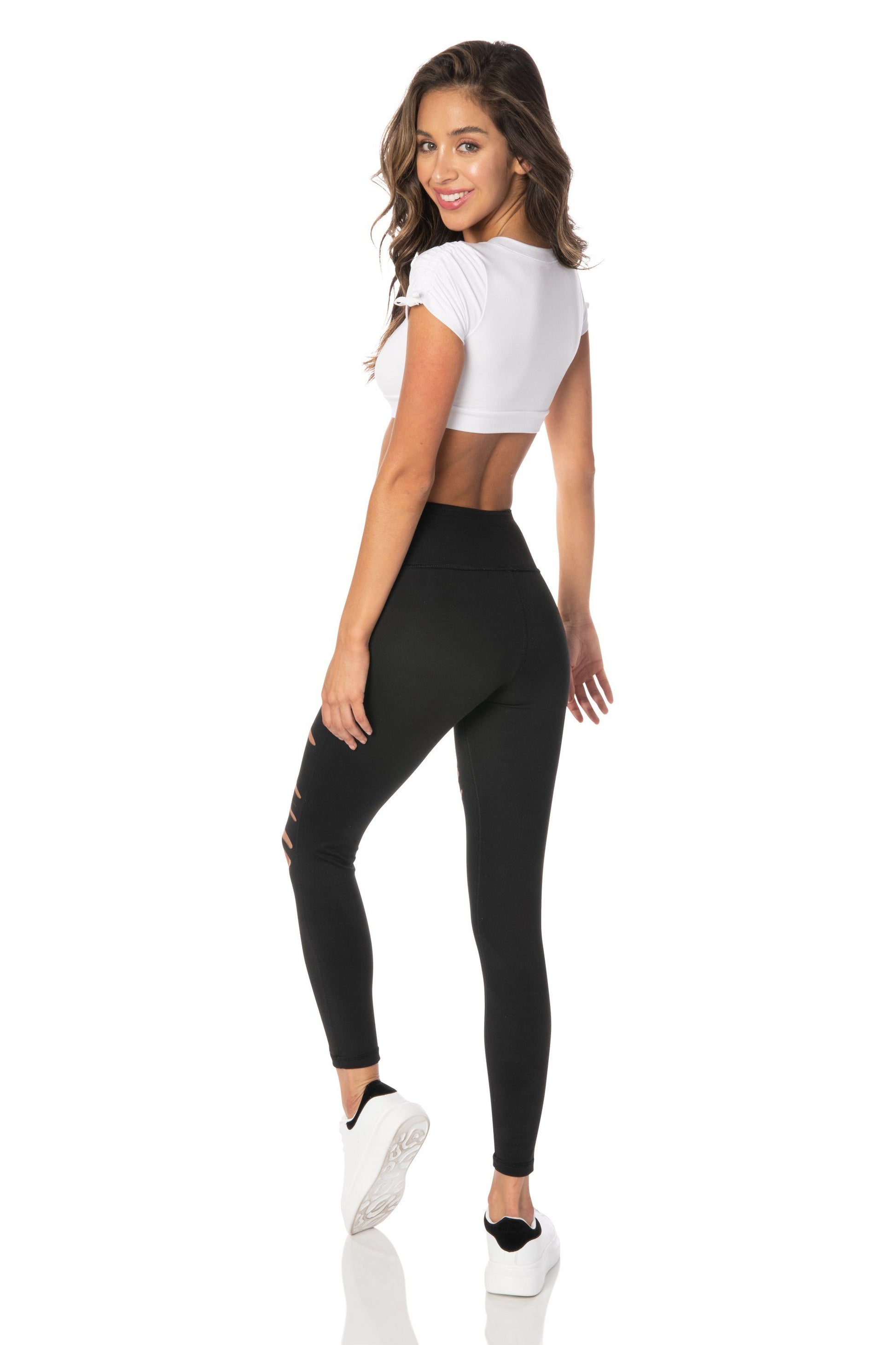 White Cropped Round Neckline - Hypeach Active Tops HYPEACH 