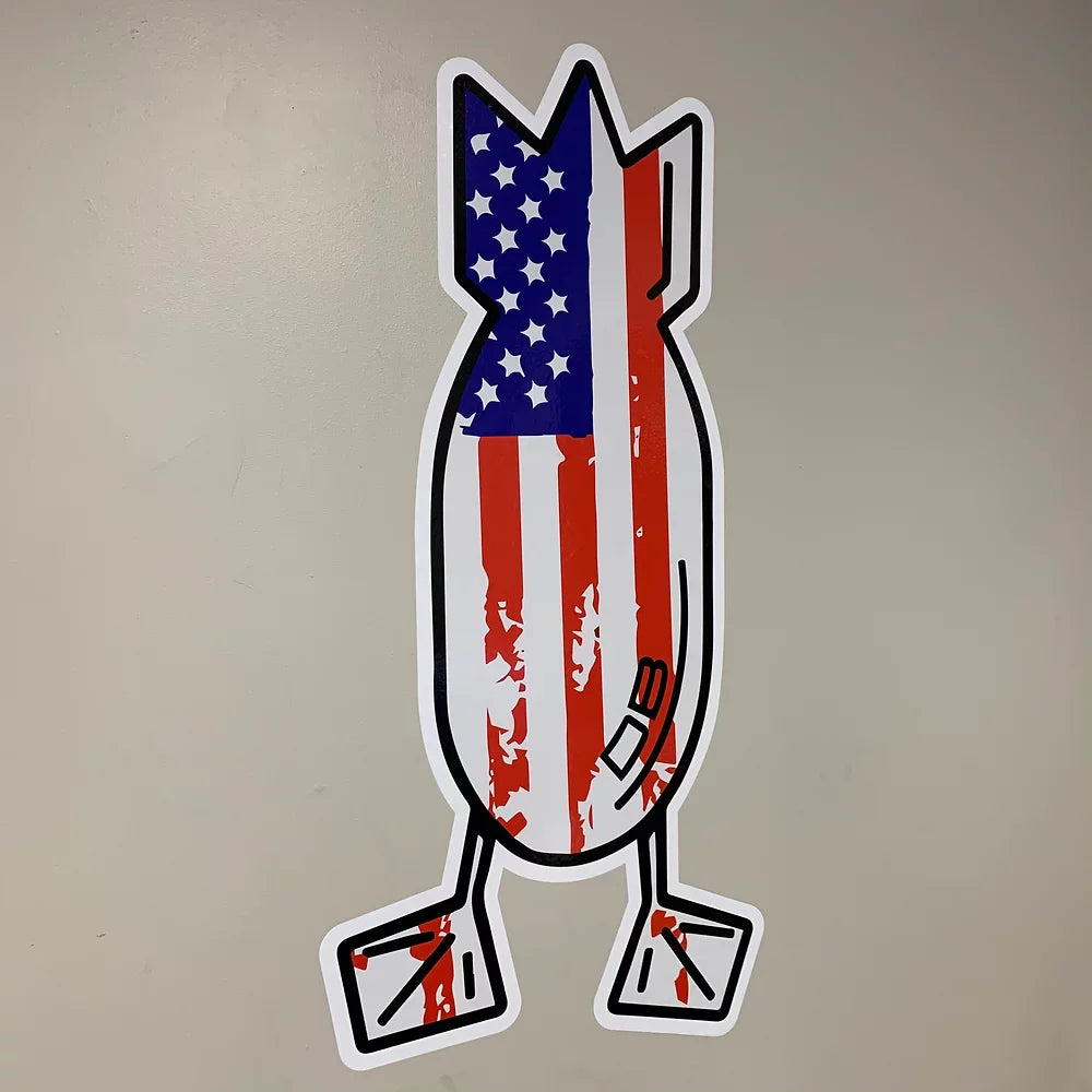 Worn American Flag 4' Trailer Decal