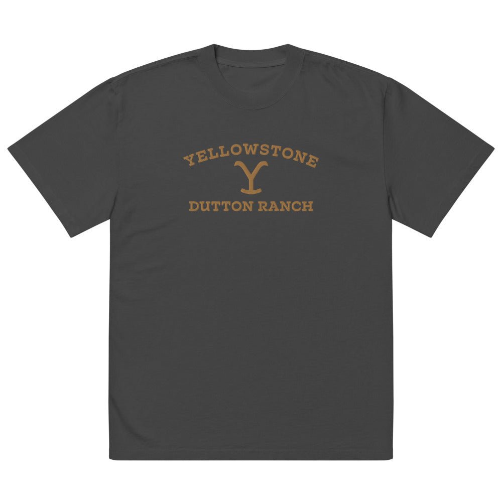 Yellowstone Dutton Ranch Embroidered Oversized Faded T-shirt