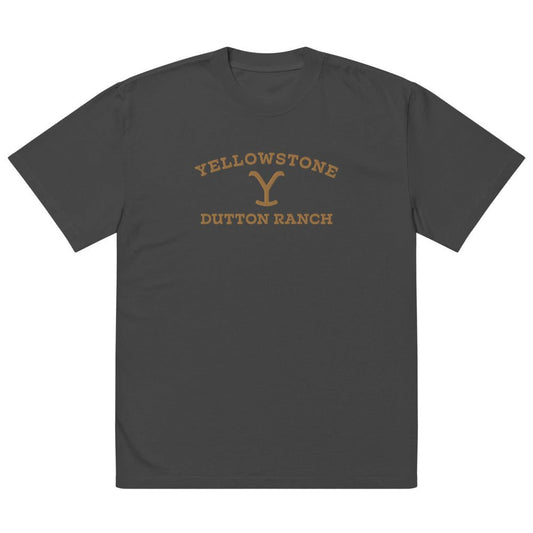 Yellowstone Dutton Ranch Embroidered Oversized Faded T-shirt