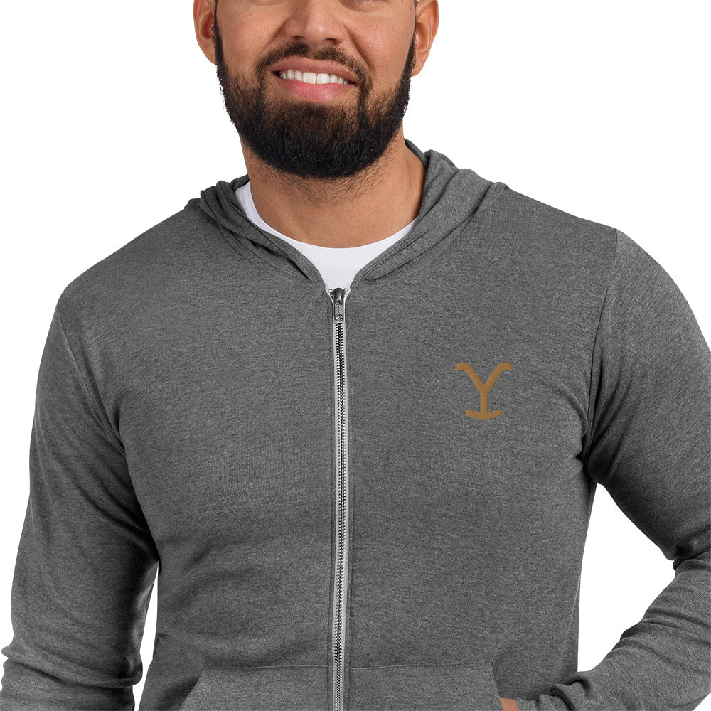 Yellowstone Logo Embroidered Zip Hoodie