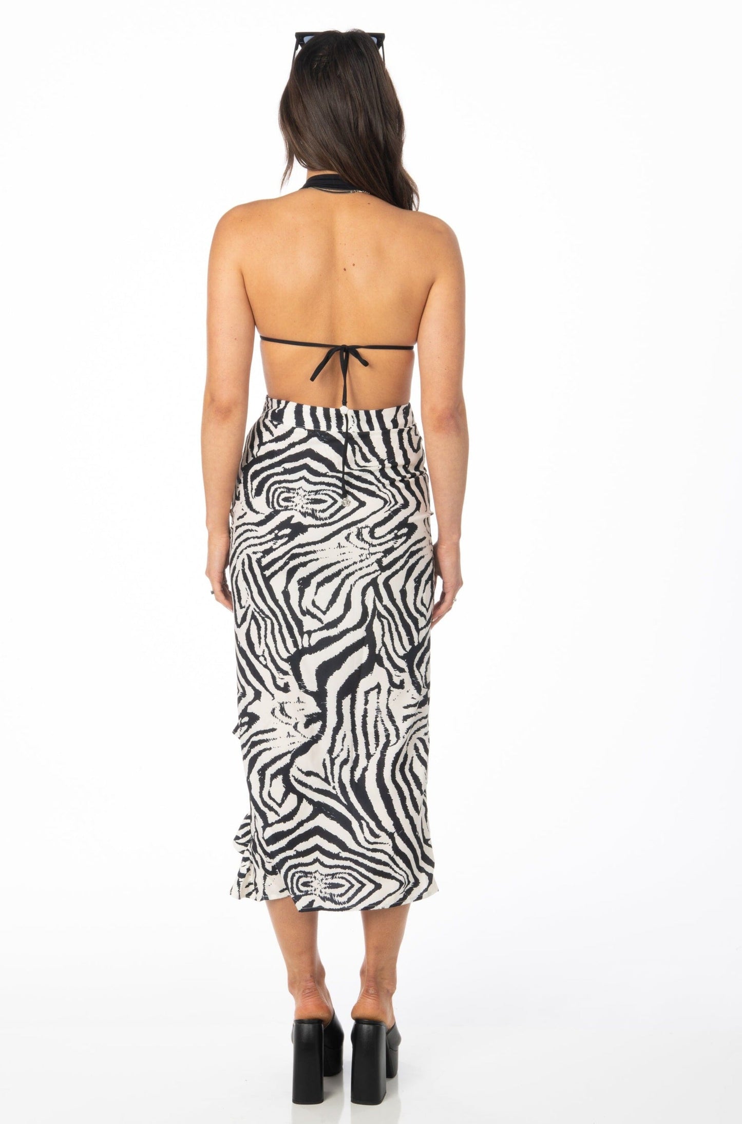 Zebra Print Midi Skirt Bottoms HYPEACH BOUTIQUE 