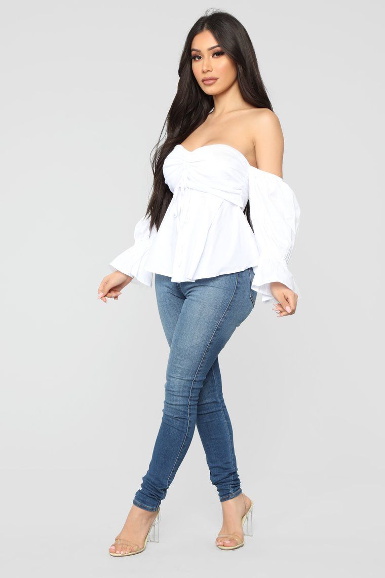 Meghna BESSIE LONG SLEEVE TOP - BLACK/WHITE1