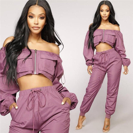 Modern Two piece Short Top & pants tracksuit long sleeve