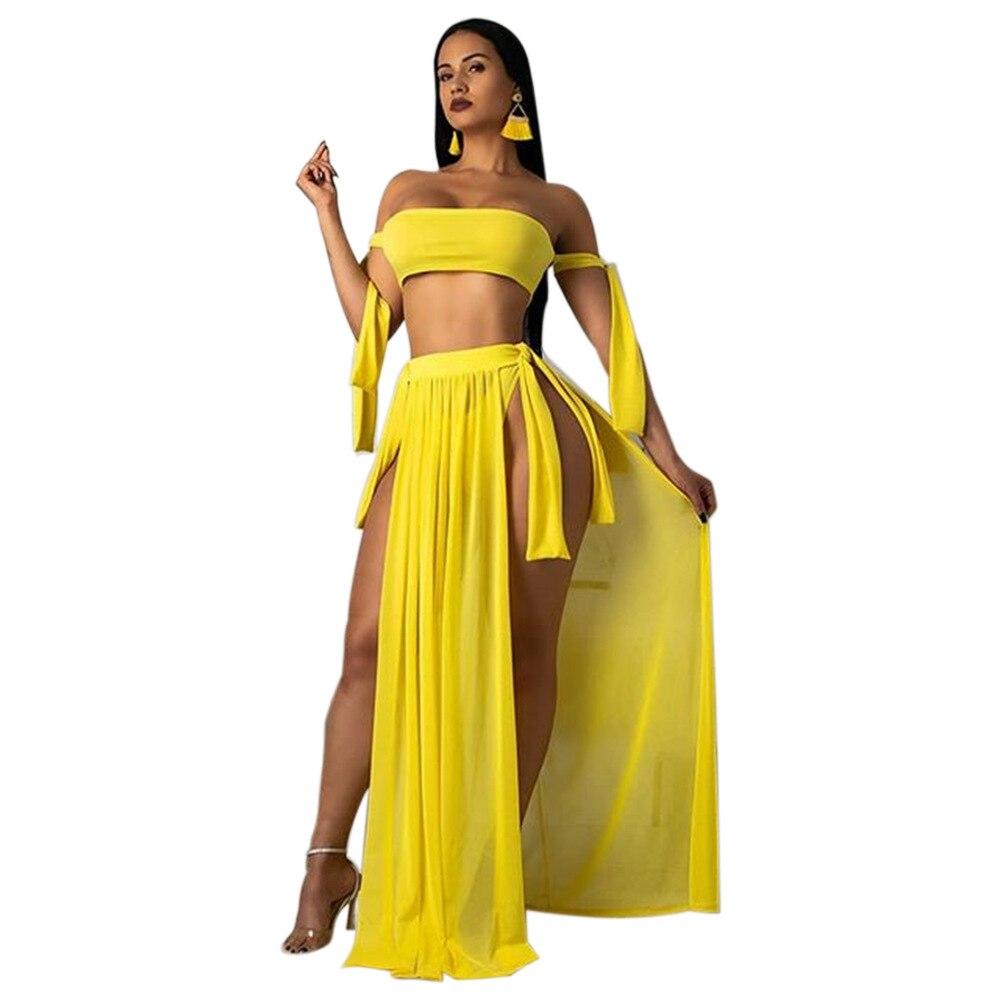 Off Shoulder Bikini Set Sexy Cover-up Brazilian Beachwear