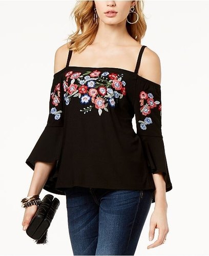 Lily Bubble Sleeve Top - Black